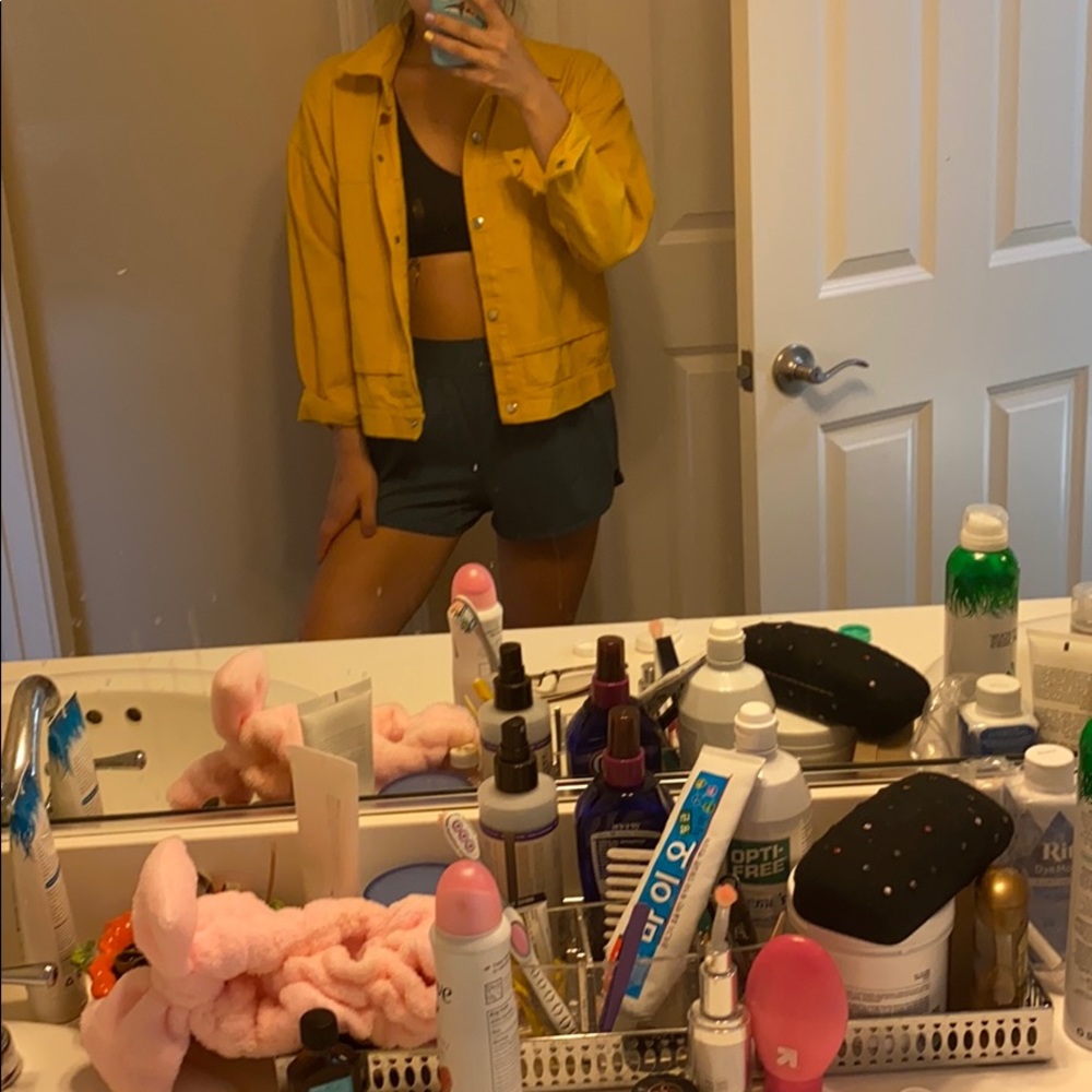 yellow denim jacket